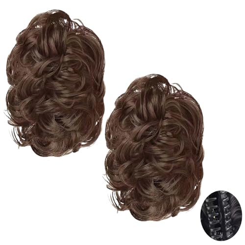 Haarknoten-Verlängerungen Clip, Gewellte Kralle Unordentlich Dutt Haarspange, Flauschig Gewellt Lockig, Frauen Mit Dünner Werdendem Haar Unordentlich Haarteile Für Den Täglichen (Lightbrown2) von RanzEdge