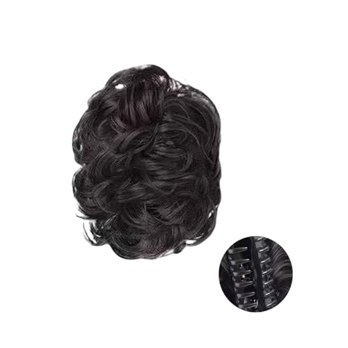 Haarknoten-Verlängerungen Clip, Gewellte Kralle Unordentlich Dutt Haarspange, Flauschig Gewellt Lockig, Frauen Mit Dünner Werdendem Haar Unordentlich Haarteile Für Den Täglichen (brownblack1) von RanzEdge