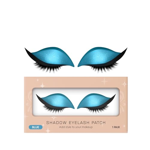 Lazy Eye Shadow Eyelash Patch, Bunte Mode Aufkleber, 2-in-1mit Falschen Wimpern & Schatten, Für Alle Augenformen, Für Night Out Braut Fotoshooting Halloween Cosplay Bühne Reise (bluk) von RanzEdge