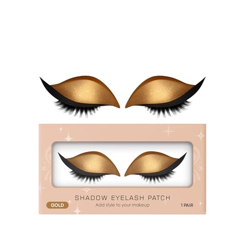 Lazy Eye Shadow Eyelash Patch, Bunte Mode Aufkleber, 2-in-1mit Falschen Wimpern & Schatten, Für Alle Augenformen, Für Night Out Braut Fotoshooting Halloween Cosplay Bühne Reise (gold) von RanzEdge