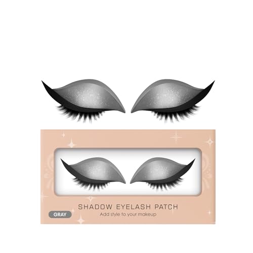 Lazy Eye Shadow Eyelash Patch, Bunte Mode Aufkleber, 2-in-1mit Falschen Wimpern & Schatten, Für Alle Augenformen, Für Night Out Braut Fotoshooting Halloween Cosplay Bühne Reise (gray) von RanzEdge