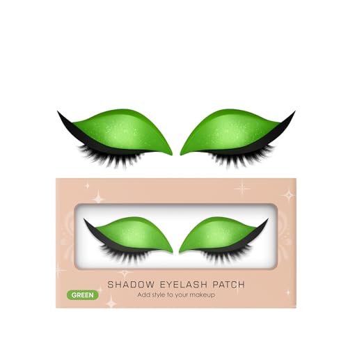 Lazy Eye Shadow Eyelash Patch, Bunte Mode Aufkleber, 2-in-1mit Falschen Wimpern & Schatten, Für Alle Augenformen, Für Night Out Braut Fotoshooting Halloween Cosplay Bühne Reise (green) von RanzEdge