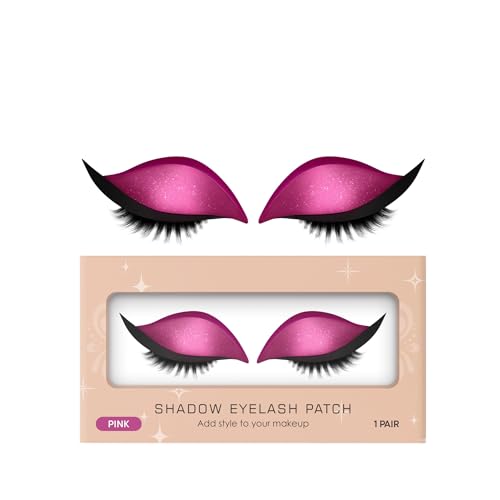 Lazy Eye Shadow Eyelash Patch, Bunte Mode Aufkleber, 2-in-1mit Falschen Wimpern & Schatten, Für Alle Augenformen, Für Night Out Braut Fotoshooting Halloween Cosplay Bühne Reise (pink) von RanzEdge