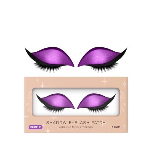 Lazy Eye Shadow Eyelash Patch, Bunte Mode Aufkleber, 2-in-1mit Falschen Wimpern & Schatten, Für Alle Augenformen, Für Night Out Braut Fotoshooting Halloween Cosplay Bühne Reise (purple) von RanzEdge
