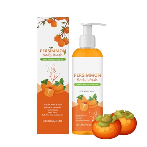 Persimmon Moisturizing Shower Gel, Persimmon & Green Tea Extract, Deep Cleansing Moisturizing, Odor Smell Remov, Purifying Deodorizing, Eliminating Odor-Achselhöhlen für Frauen & Männer (1pcs) von RanzEdge