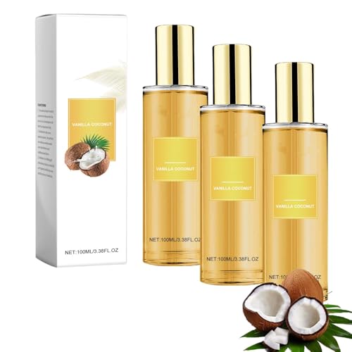 Vanille-Kokosnuss-Parfüm-Körperspray, Lang Anhaltender Nebel, Urlaubsparfüm, Deodorant, Mit Warm Duftenden, Tragbaren Mehrzweckdüften, Für Haut Körper & Haar Reisegröße Für Frauen Männer (3pcs) von RanzEdge