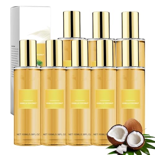 Vanille-Kokosnuss-Parfüm-Körperspray, lang anhaltender Körpernebel, Urlaubsparfüm, tragbare Mehrzweckdüfte, Deodorant, mit warmem Duft, für Haut Körper & Haar Reisegröße Geschenke (8pcs) von RanzEdge