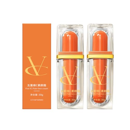 Vitamin C Makeup Tone Up Cream，five Vitamin C Naturaler Makeup Cream，brightening Face， Moisturizing Evenly Skin Tone，deeply Hydration Pores，concealer Lazy Foundation， Lightweight (2pcs) von RanzEdge