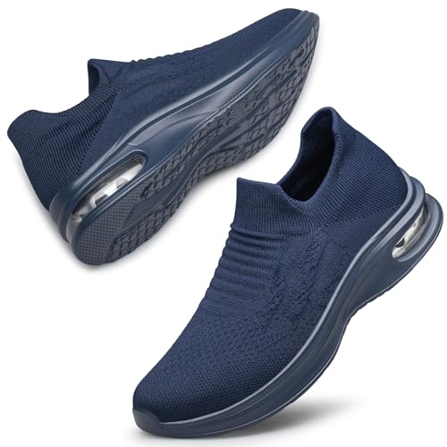 Raoendis Damen Walkingschuhe Wanderschuhe – Slip On Sneakers mit Memory Foam, Leicht Bequem für alle Freizeitaktivitäten, täglichen Gebrauch Blau 41 von Raoendis
