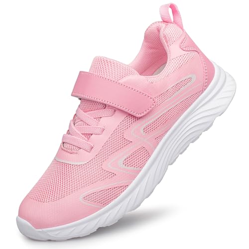 Raoendis Turnschuhe Kinder Mädchen Sportschuhe Sneaker Laufschuhe Walkingschuhe Mesh Atmungsaktiv Hallenschuhe Leicht Outdoor Fitness Rosa 36 von Raoendis
