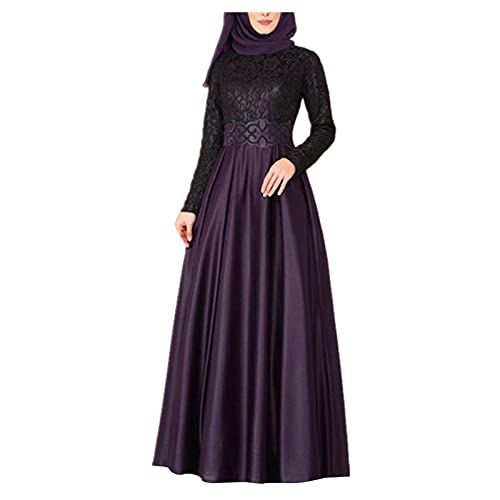 Raopuzi Abaya Muslim Damen Kleid mit Kopftuch Oversize Hijab Ganzkörper Maxi Musselin Dolman-Ärmel Gebetskleid Türkisch Muslimische Ramadan-Fest Kaftan Marokko Kleider, Gebetskleidung Für Frauen 2025 von Raopuzi