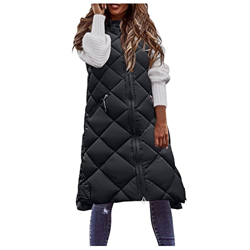 Raopuzi Winterjacke Damen Lang Daunenweste Leichte Warm Steppweste Reißverschluss Pufferjacke mit Kapuze Große Größen Kapuzenweste Übergangsjacke Ärmellose Daunenmantel Lose Longweste Outdoorjacke Raopuzi Winterjacke Damen Lang Daunenweste Leichte Warm Steppweste Reißverschluss Pufferjacke mit Kapuze Große Größen Kapuzenweste Übergangsjacke Ärmellose Daunenmantel Lose Longweste Outdoorjacke von Raopuzi