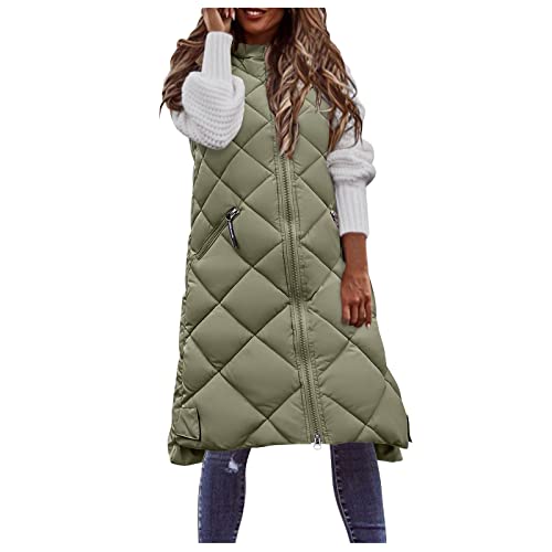 Raopuzi Winterjacke Damen Lang Daunenweste Leichte Warm Steppweste Reißverschluss Pufferjacke mit Kapuze Große Größen Kapuzenweste Übergangsjacke Ärmellose Daunenmantel Lose Longweste Outdoorjacke Raopuzi Winterjacke Damen Lang Daunenweste Leichte Warm Steppweste Reißverschluss Pufferjacke mit Kapuze Große Größen Kapuzenweste Übergangsjacke Ärmellose Daunenmantel Lose Longweste Outdoorjacke von Raopuzi