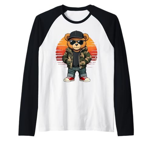 Hip Hop Teddy Camouflage für Damen Jugend Herren Raglan Hip Hop Teddy Camouflage für Damen Jugend Herren Raglan von Rap stylish bear