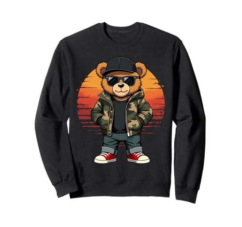 Hip Hop Teddy Camouflage für Damen Jugend Herren Sweatshirt Hip Hop Teddy Camouflage für Damen Jugend Herren Sweatshirt von Rap stylish bear