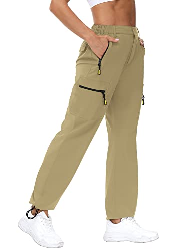 Rapbin Damen Wanderhose Outdoorhose 2025 Leichte Sommer Cargohose Schnelltrockend Atmungsaktiv Elastische Trekkinghose Funktionshose mit Taschen von Rapbin
