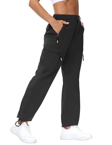 Rapbin Damen Wanderhose Outdoorhose 2025 Leichte Sommer Cargohose Schnelltrockend Atmungsaktiv Elastische Trekkinghose Funktionshose mit Taschen von Rapbin