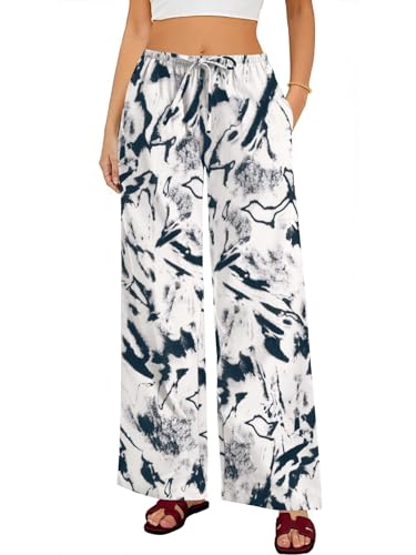 Rapbin Leinenhose Damen Sommerhose Musselin Lang Leichte Palazz Hose Elegant Freizeithose Loose 2025 Rapbin Leinenhose Damen Sommerhose Musselin Lang Leichte Palazz Hose Elegant Freizeithose Loose 2025 von Rapbin