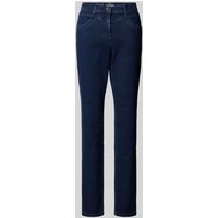 Raphaela By Brax Straight Leg Jeans mit Ziernähten Modell 'Laura' in Dunkelblau, Größe 40 von Raphaela By Brax