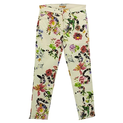 Raphaela by Brax, Style Lesley 7/8, Damen Jeans Hose Gabardine Stretch Weiß Bunt Floral D 40 W 30 L 32 von Raphaela by Brax