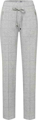 Raphaela by Brax Damen Style Peggy Flared Glencheck Jersey Slim Hose, Grau (Silvergrey/Ecru 06), 46 von Raphaela by Brax