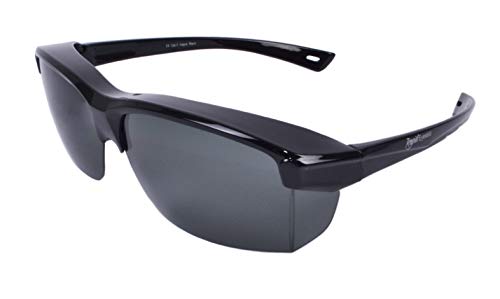 Rapid Eyewear ‘Vogue’ Schwarz SONNENÜBERBRILLE für Herren und Damen. Polarisiert Überbrille: Über Breite Gläser bis 140mm Passen. Benutzen als Sportbrille, Autobrille, Fahrradbrille etc. von Rapid Eyewear