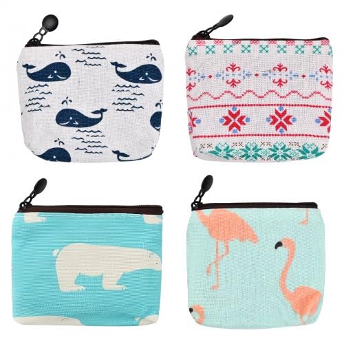 Rapidbok 4 Stück Mini Geldbörse, Leinwand Brieftasche, Kleines Portemonnaie Damen, Münzbeutel Niedlich Mädchen, Cartoon Pattern Tampontasche, Schlüsseltasche, Mini Tasche, Kleiner Geldbeutel Damen Rapidbok 4 Stück Mini Geldbörse, Leinwand Brieftasche, Kleines Portemonnaie Damen, Münzbeutel Niedlich Mädchen, Cartoon Pattern Tampontasche, Schlüsseltasche, Mini Tasche, Kleiner Geldbeutel Damen von Rapidbok