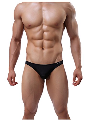 Rapidly Slips Herren EIS Seide Unterhosen halb-transparent Briefs Tangas Sexy Atmungsaktiv Unterwäsche Unterhosen für Männer (M, Schwarz) von Rapidly