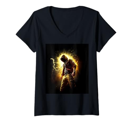 Damen Hip Hop Old School Beats Retro T-Shirt mit V-Ausschnitt Damen Hip Hop Old School Beats Retro T-Shirt mit V-Ausschnitt von Rapper Graphic Tees Men Hip Hop Streetwear