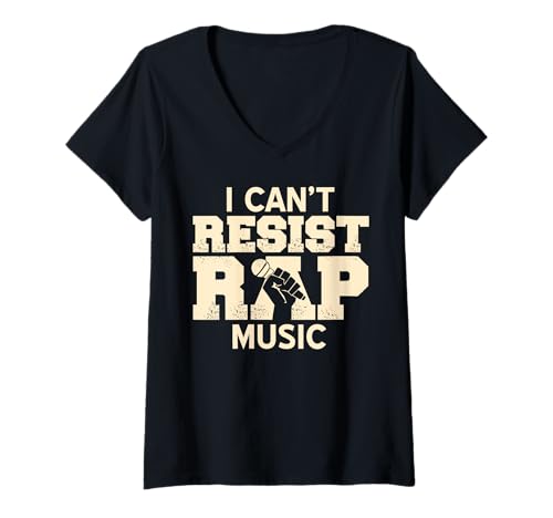 Damen Ich Liebe Reime und Beats Musik Spruch Fans T-Shirt mit V-Ausschnitt Damen Ich Liebe Reime und Beats Musik Spruch Fans T-Shirt mit V-Ausschnitt von Raprhythmus und Textliebhaber Motiv
