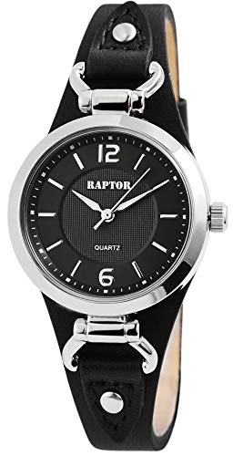 Raptor Classic Damen-Uhr Unterlegband Leder Leuchtzeiger Analog Quarz RA10148 von Raptor