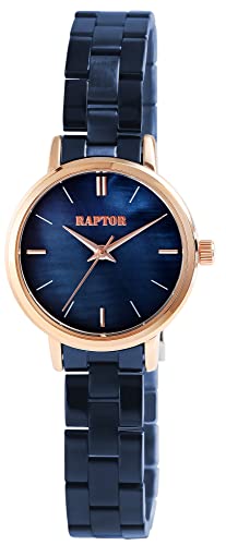 Raptor Damen-Uhr Dalida Edelstahl Faltschließe Elegant Analog Quarz RA10222 (blau) von Raptor