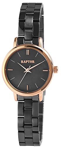 Raptor Damen-Uhr Dalida Edelstahl Faltschließe Elegant Analog Quarz RA10222 (grau) von Raptor