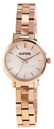 Raptor Damen-Uhr Dalida Edelstahl Faltschließe Elegant Analog Quarz RA10222 (roségoldfarbig) von Raptor