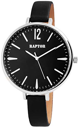 Raptor Damen-Uhr Echt Leder Dornschließe Elegant Edel Analog Quarz RA10163 von Raptor