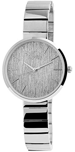 Raptor Damen-Uhr Edelstahl Armband Faltschließe Glitzer Analog Quarz RA10166 (silberfarbig/silberfarbig) von Raptor