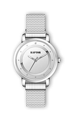 Raptor Damen-Uhr Edelstahl Milanaiseband Magnetverschluß Analog Quarz RA10199 (silberfarbig) von Raptor