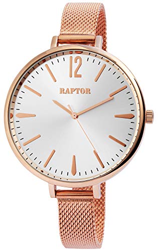 Raptor Damen-Uhr Edelstahlmilanaiseband Hakenverschluß Analog Quarz RA10164 von Raptor