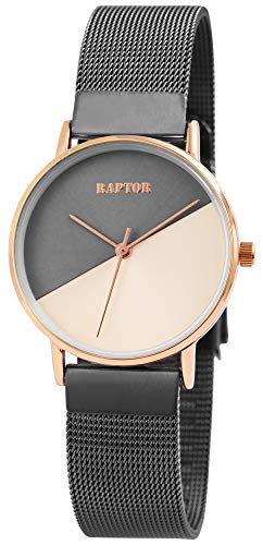 Raptor Vertical Damen-Uhr Milanaiseband Hakenverschluß Analog Quarz RA10178 von Raptor