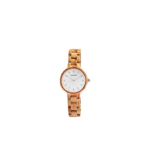 Raptor Damen-Uhr Sherin Holz Faltschließe Analog Quarz RA10244 (Olivenholz) von Raptor