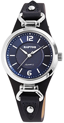 Raptor Classic Damen-Uhr Unterlegband Leder Leuchtzeiger Analog Quarz RA10148 von Raptor