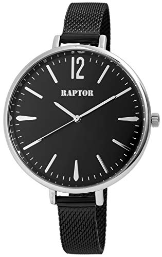 Raptor Damen-Uhr Edelstahlmilanaiseband Hakenverschluß Analog Quarz RA10164 von Raptor