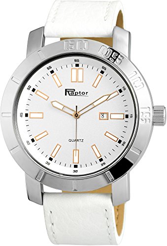 Raptor Herren - Uhr Oberseite Echtleder Armbanduhr Analog Quarz RA20120 von Raptor