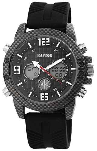 Raptor Sports Herren-Uhr Silikon Datum Leuchtzeiger Analog Digital RA20312 von Raptor