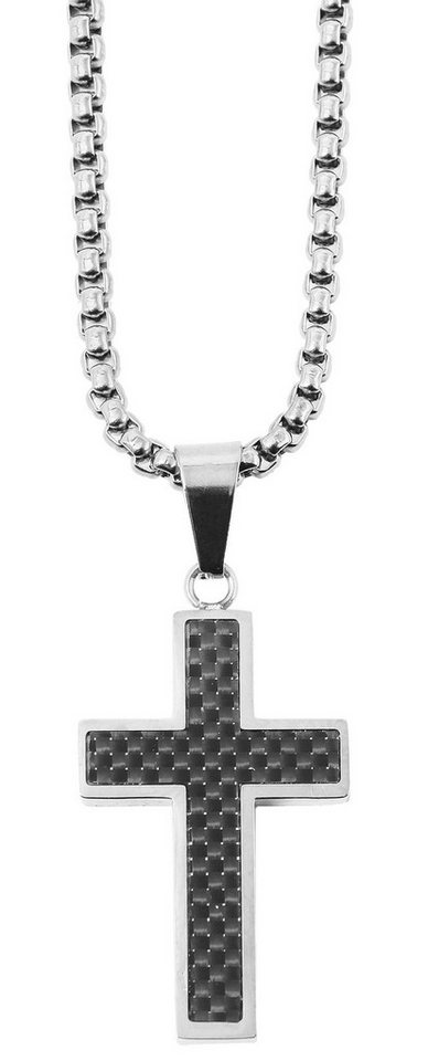 Raptor Kette mit Anhänger chris Raptor Edelstahlkette mit Kreuzanhänger, Länge 61 cm, (Einzeln) von Raptor