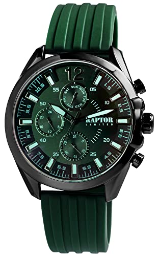 Raptor Limited Herren-Uhr Arman Silikon Multifunktion Analog Quarz RA20360 (grün) von Raptor