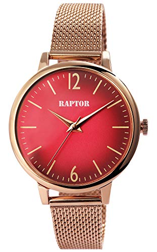 Raptor Milena Damen - Uhr Armband Milanaise Edelstahl Rund Analog Quarz RA10198 von Raptor