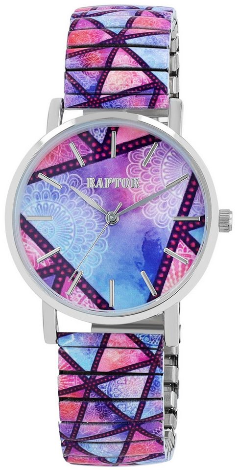 Raptor Quarzuhr Colorful Edition Colorful Edition, Mineralglas von Raptor