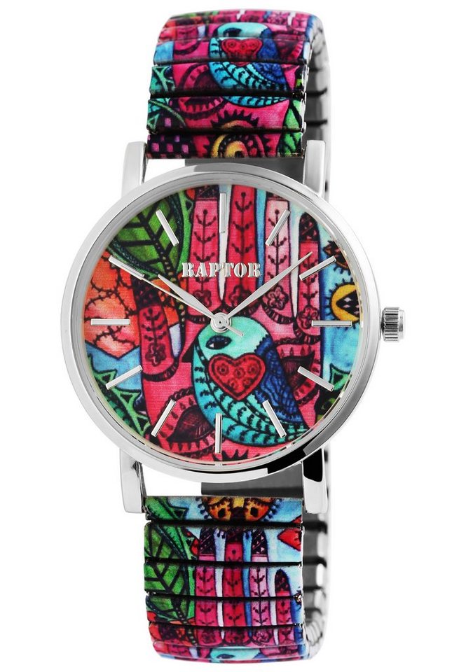 Raptor Quarzuhr Colorful Edition Raptor Damenarmbanduhr "Colorful Edition" mit von Raptor