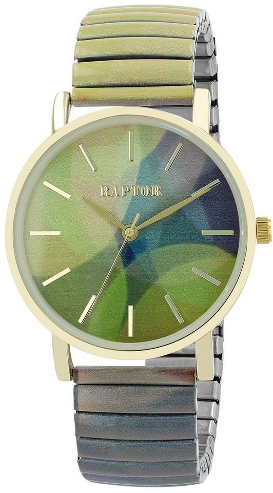 Raptor Quarzuhr Colorful Edition mit Edelstahlzugarmband, 3 ATM, Mineralglas von Raptor